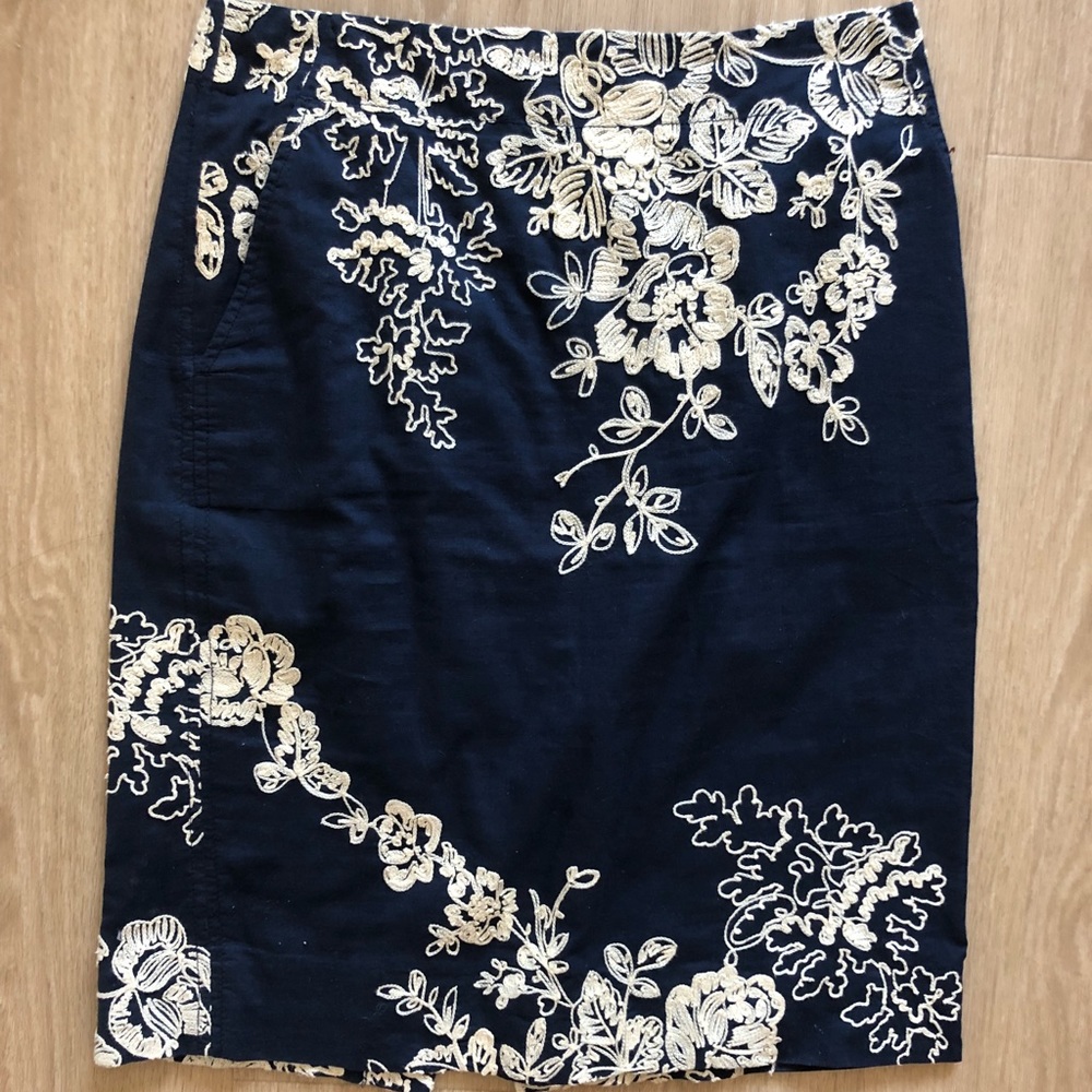 J. Crew Floral Pencil Skirt